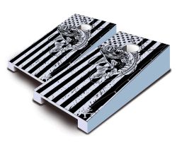 "American Fisherman Flag" Tabletop Cornhole Set